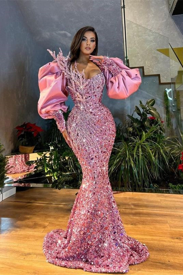 Glamorous Mermaid Prom Dress with Beads & Sequins-BallBride