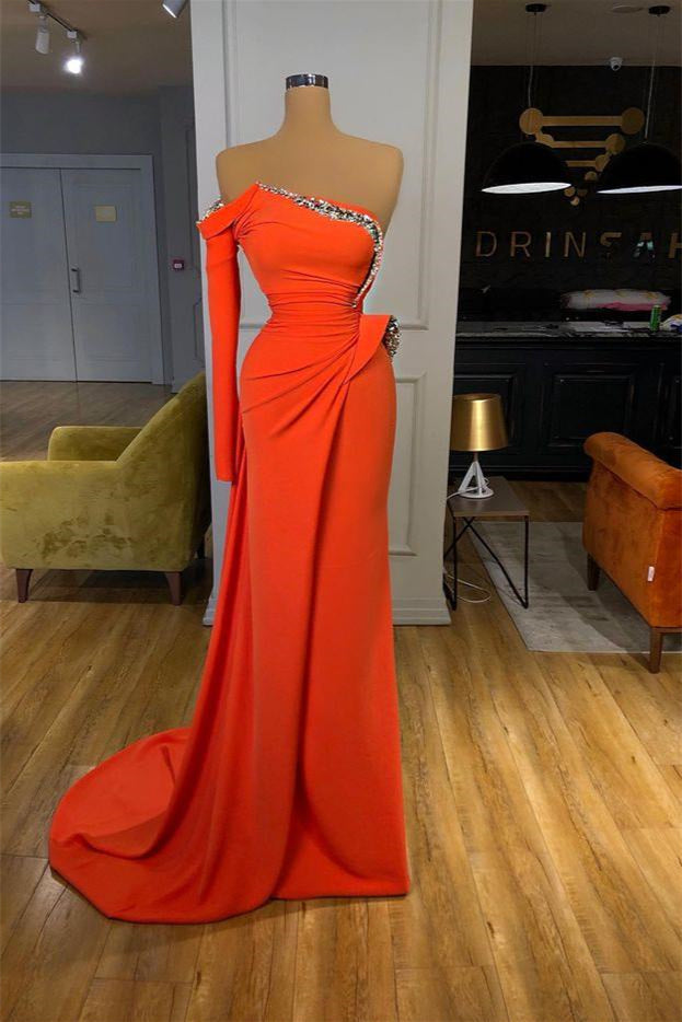 Glamorous Mermaid Prom Dress with Sequin Beads and Long Sleeves-BallBride