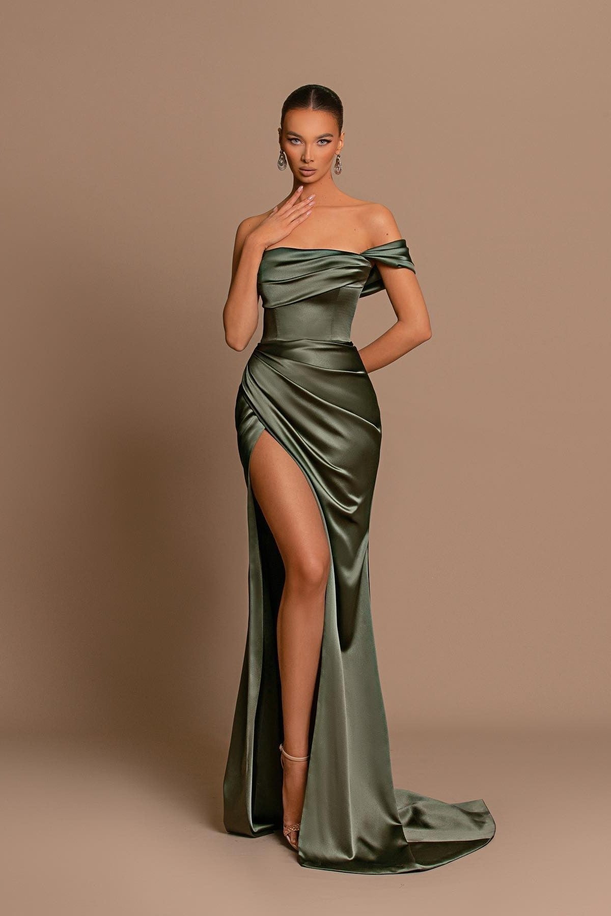 Glamorous Mermaid Strapless Prom Dress with Split for Party-BallBride
