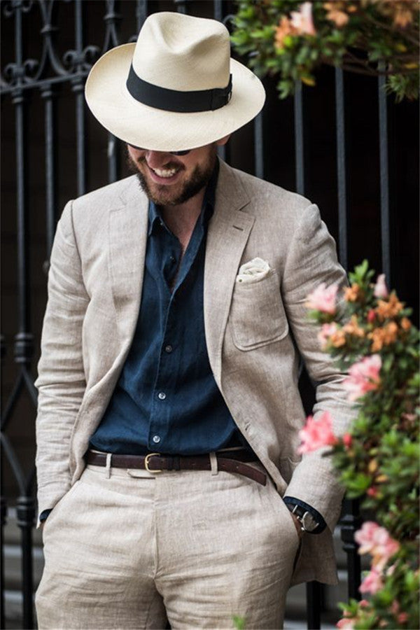 Glamorous Notched Lapel 2 Piece Beach Suit for Men-BallBride