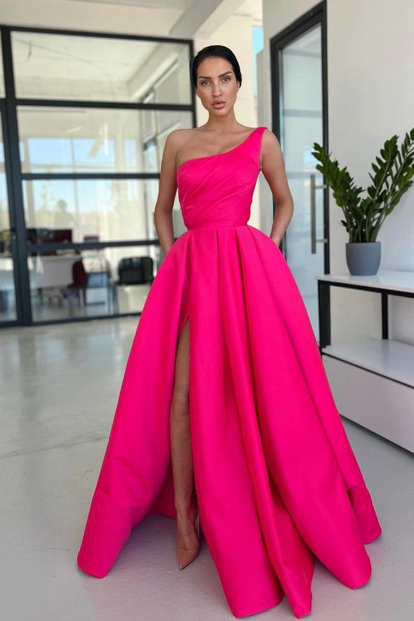 Glamorous Rose Pink A Line Evening Dress Simple-BallBride