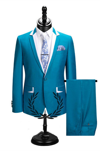 Glamorous Slim Fit Business Casual Prom Suit with Notched Lapel-BallBride