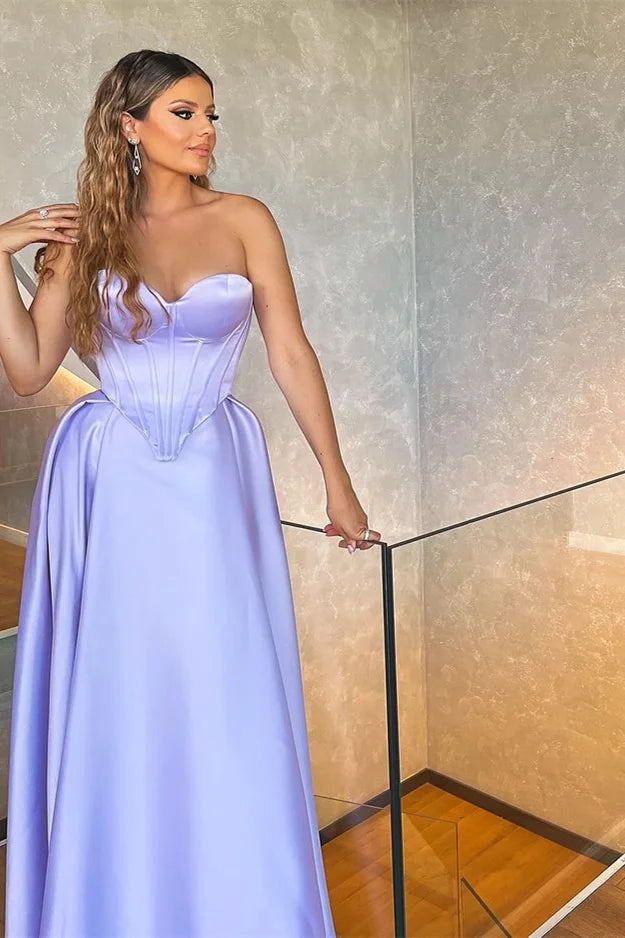Glamorous Sweetheart Lilac Long Evening Dress Online-BallBride