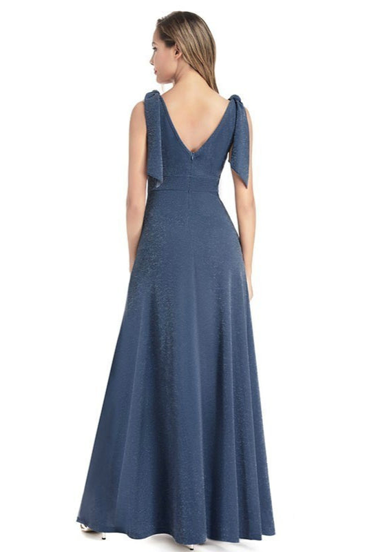 Glamorous V-Neck Sleeveless Mermaid Prom Dress with Split-BallBride