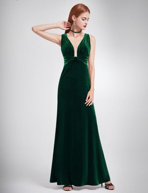 Glamorous Velvet Long Mermaid Prom Dress On Sale-BallBride