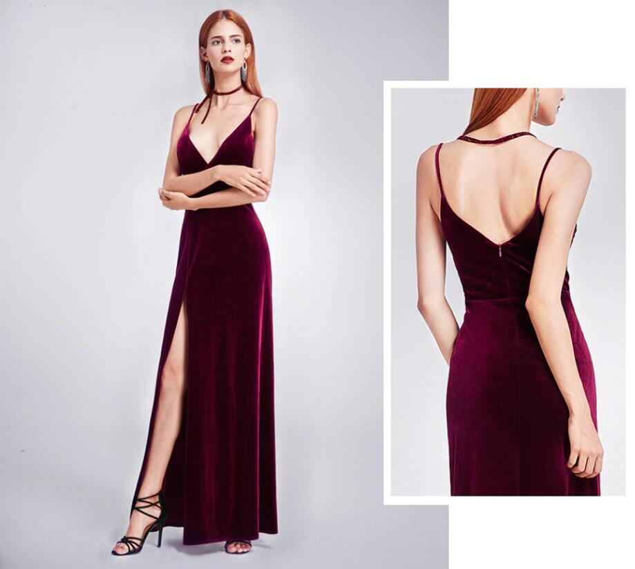 Glamorous Velvet Long Mermaid Prom Dress On Sale-BallBride