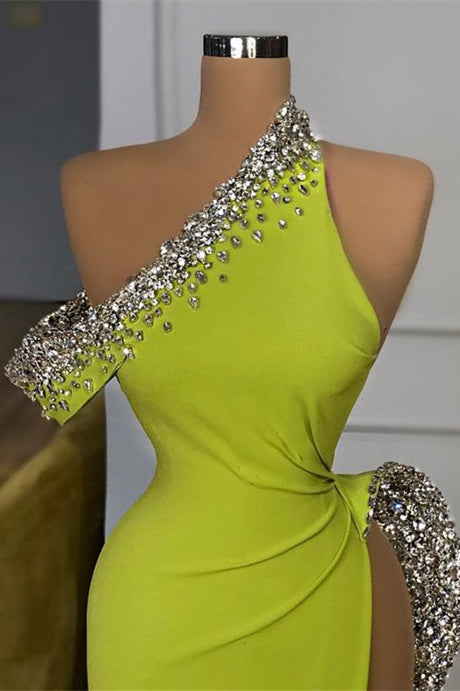 Glorious Prom Dress with Mermaid Beadings & Off-The-Shoulder Split-BallBride