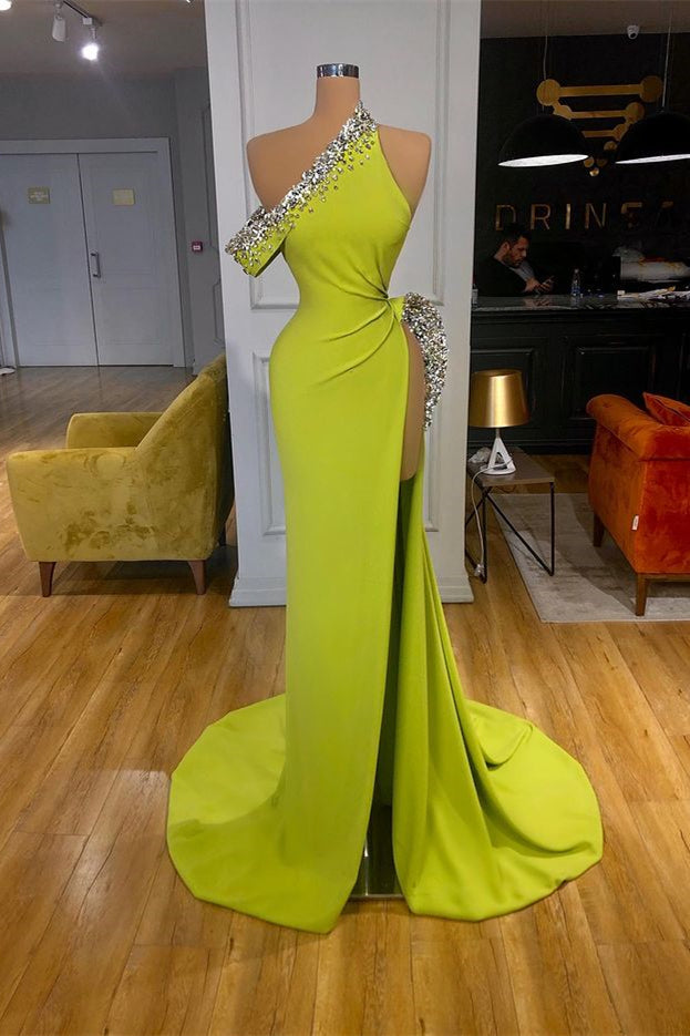 Glorious Prom Dress with Mermaid Beadings & Off-The-Shoulder Split-BallBride