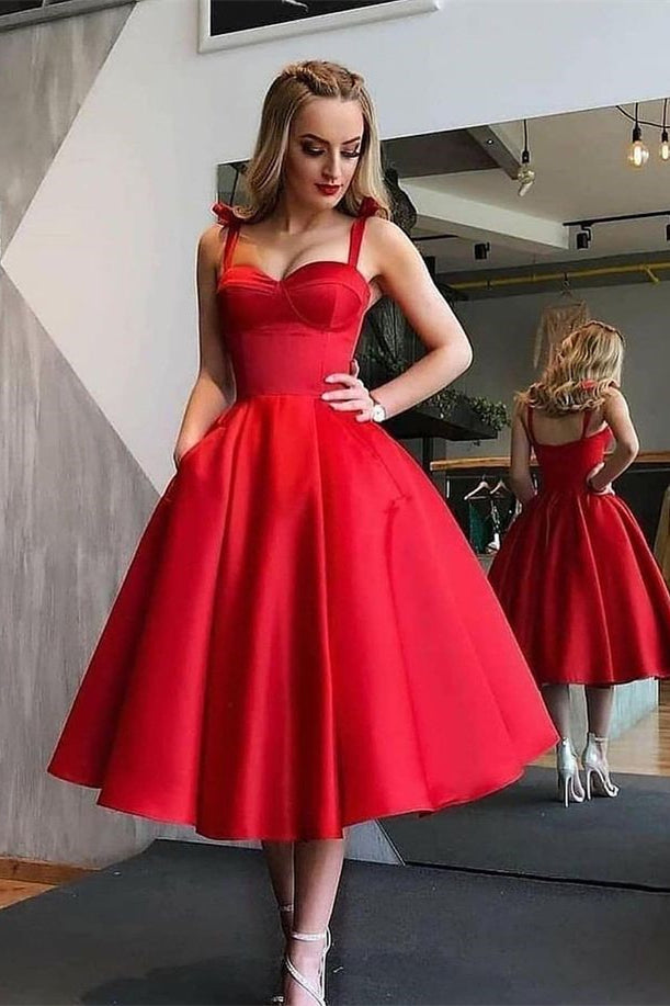 Glorious Straps Sleeveless Short Prom Dress Online Knee-Length-BallBride
