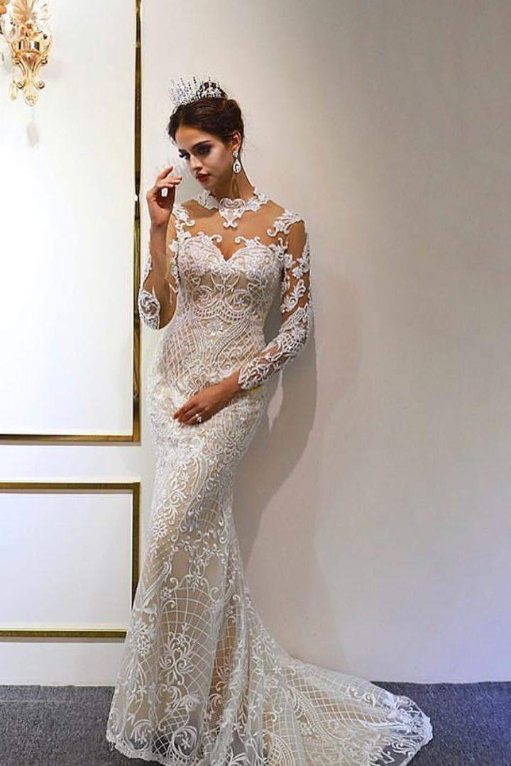 Gorgeous A-Line Sweetheart Wedding Dress with Appliques Lace-BallBride