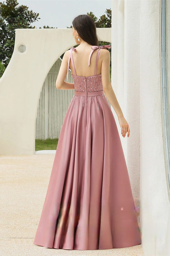 Gorgeous Dusty Pink Sweetheart Prom Dress with Beadings Sleeveless-BallBride