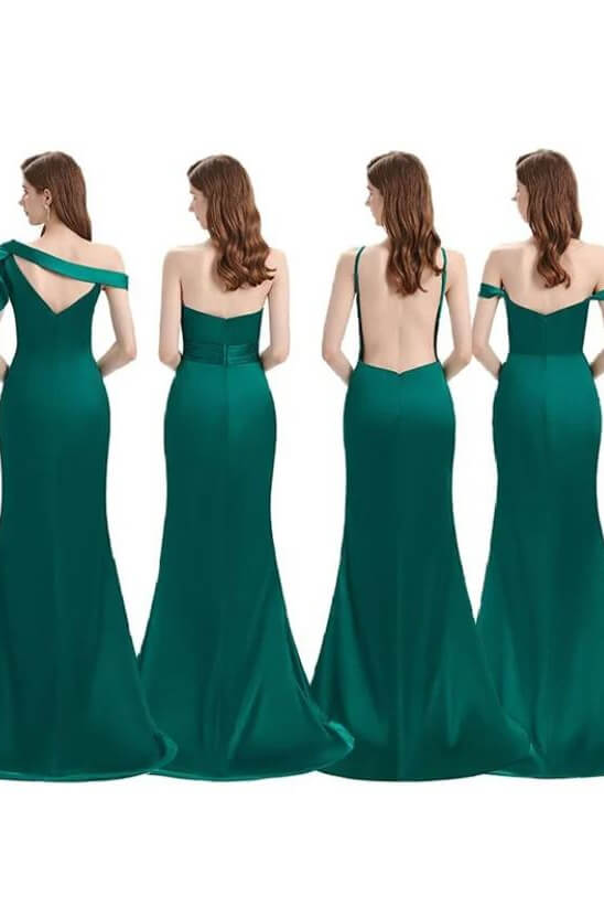 Gorgeous Emerald Green Mermaid Long Bridesmaid Dress With Split-BallBride