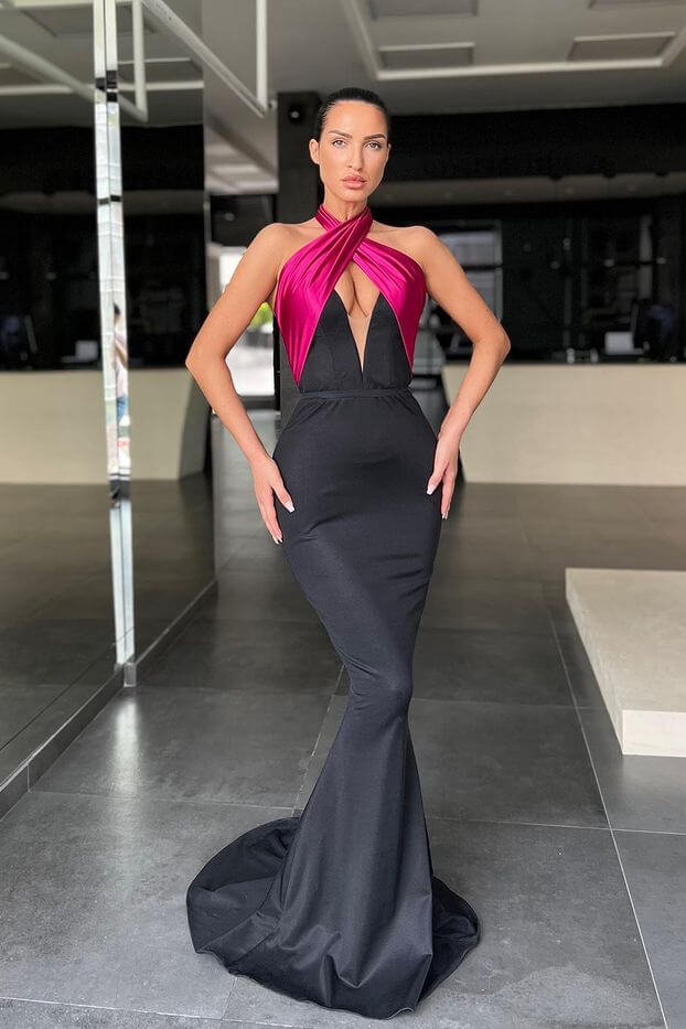 Gorgeous Halter Mermaid Evening Dress On Sale-BallBride