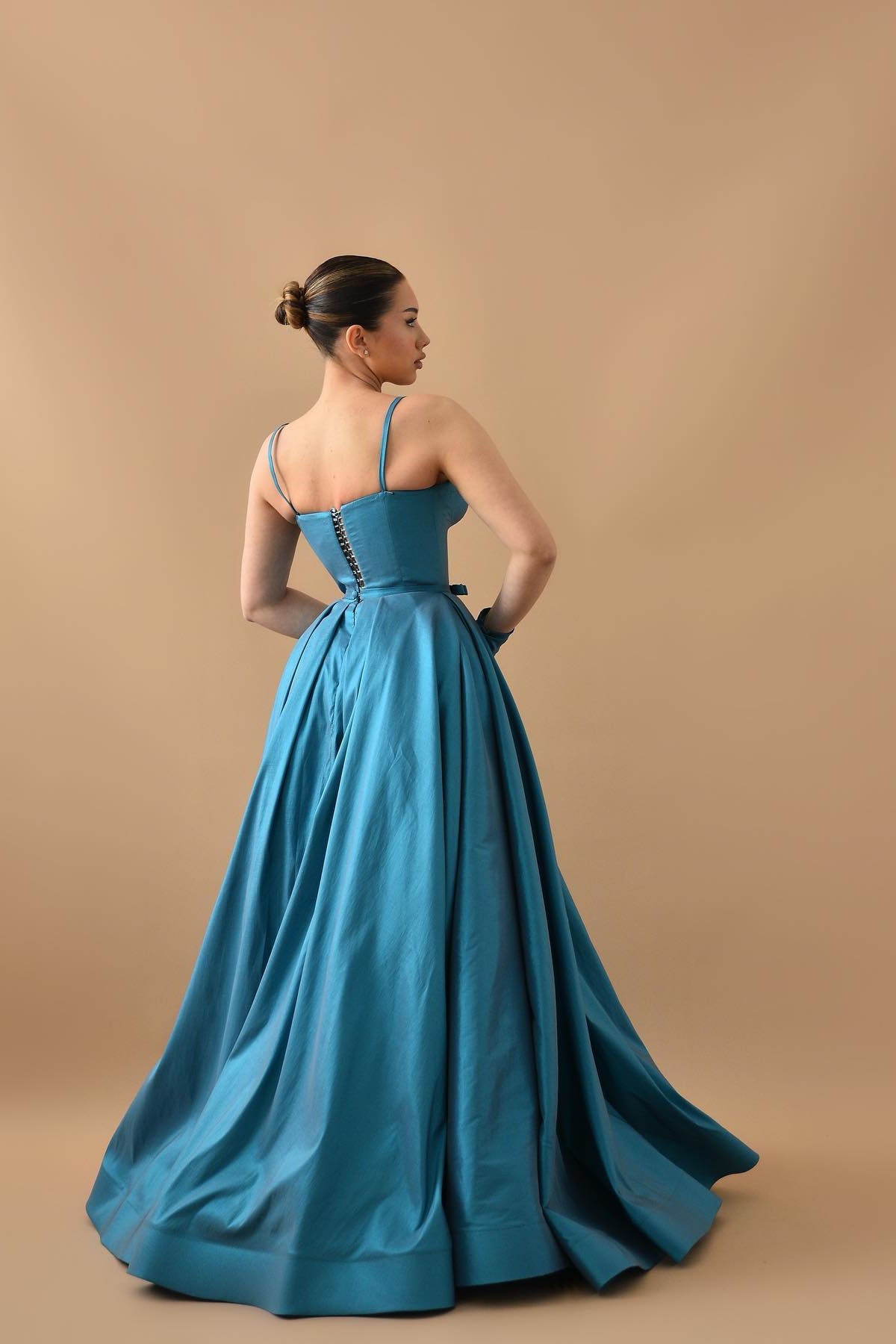 Gorgeous Ink Blue Sleeveless A-Line Prom Dress On Sale-BallBride