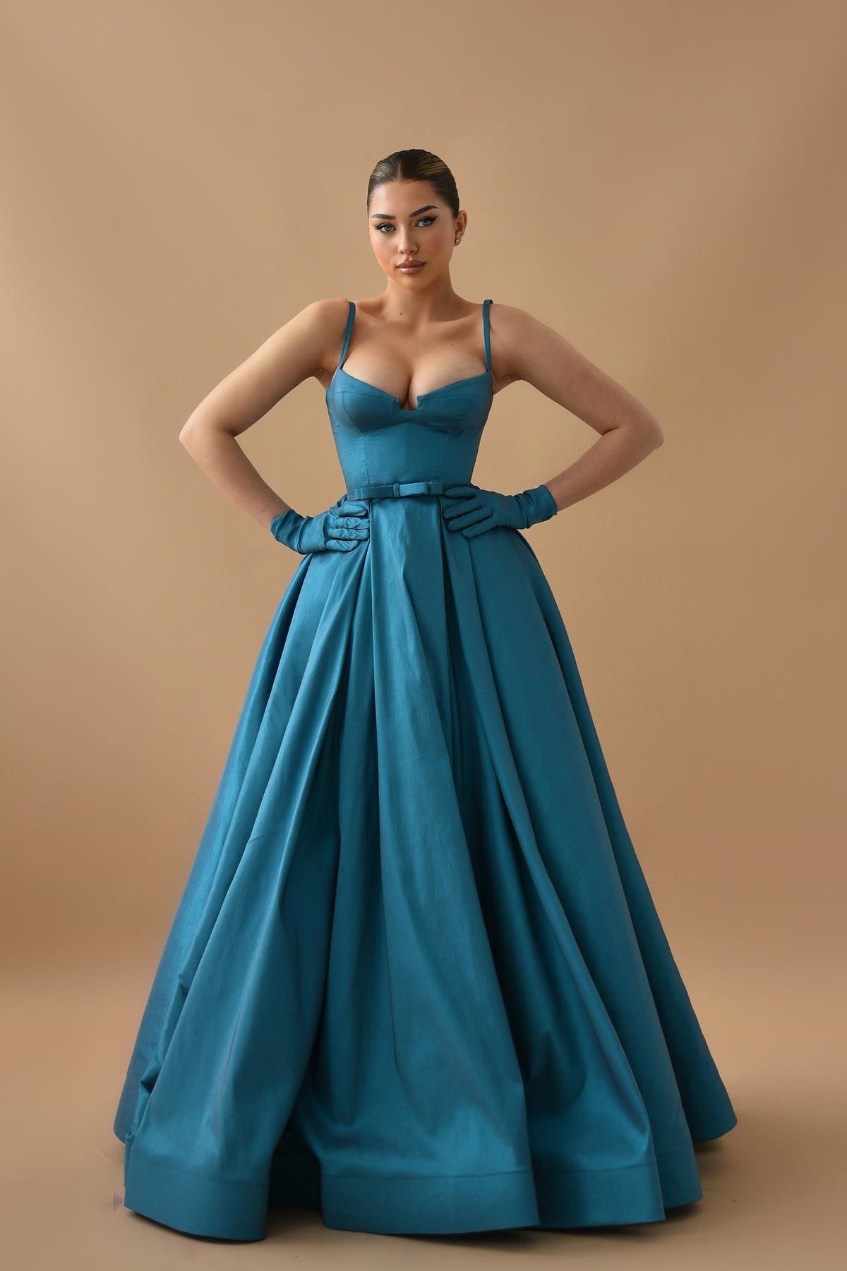 Gorgeous Ink Blue Sleeveless A-Line Prom Dress On Sale-BallBride