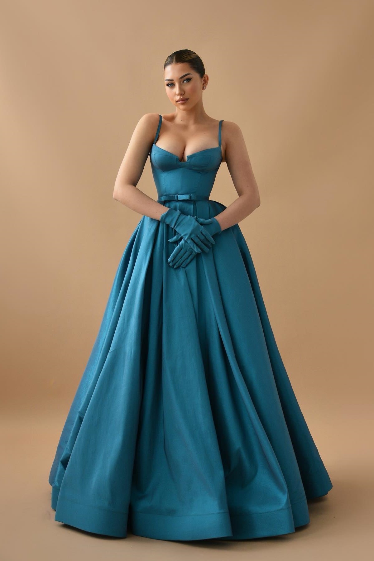 Gorgeous Ink Blue Sleeveless A-Line Prom Dress On Sale-BallBride