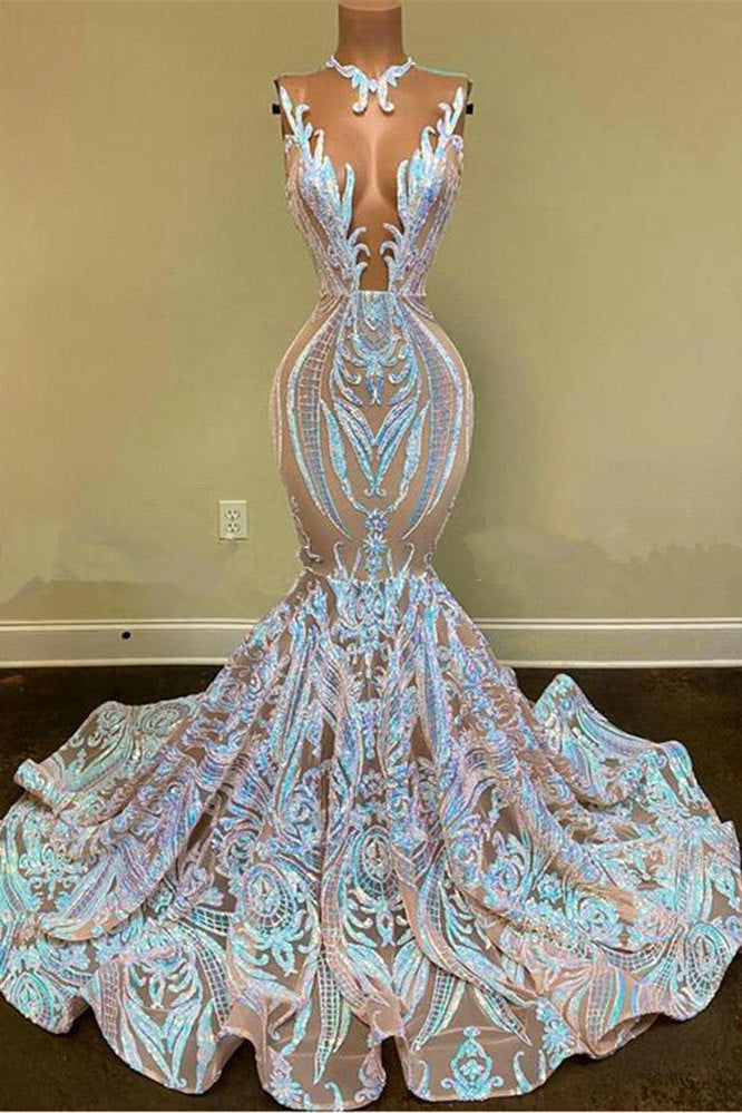 Gorgeous Long Sleeved Lace Mermaid Prom Dress-BallBride