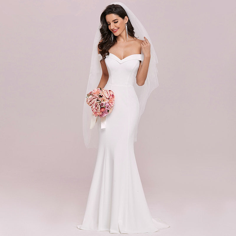 Gorgeous Off-the-Shoulder Mermaid Wedding Dresses-BallBride