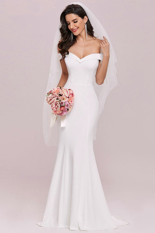 Gorgeous Off-the-Shoulder Mermaid Wedding Dresses-BallBride