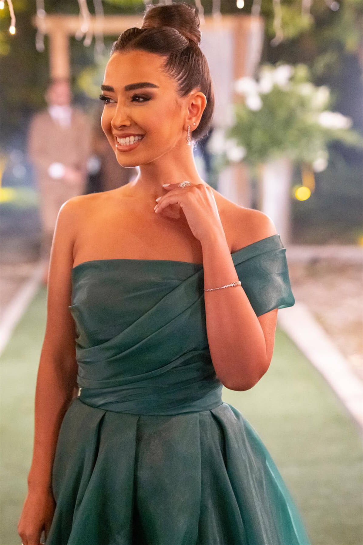 Gorgeous One Shoulder Evening Dress in Organza Long A-Line-BallBride