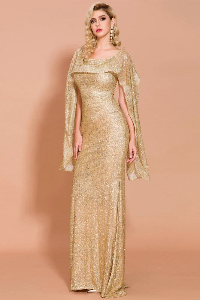 Gorgeous Ruffles Sequins Long Mermaid Evening Gown Online-BallBride