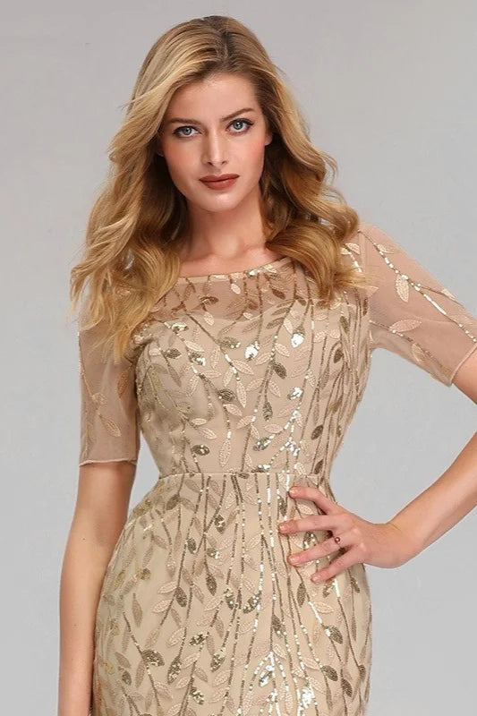 Gorgeous Sequins Mermaid Prom Dress Long Tulle Evening Gowns Online-BallBride