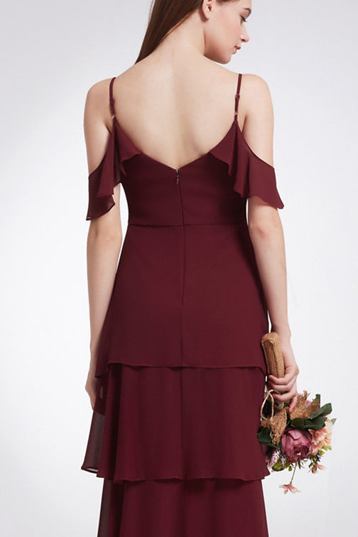 Gorgeous Spaghetti-Straps Ruffles Prom Dresses Long Online-BallBride