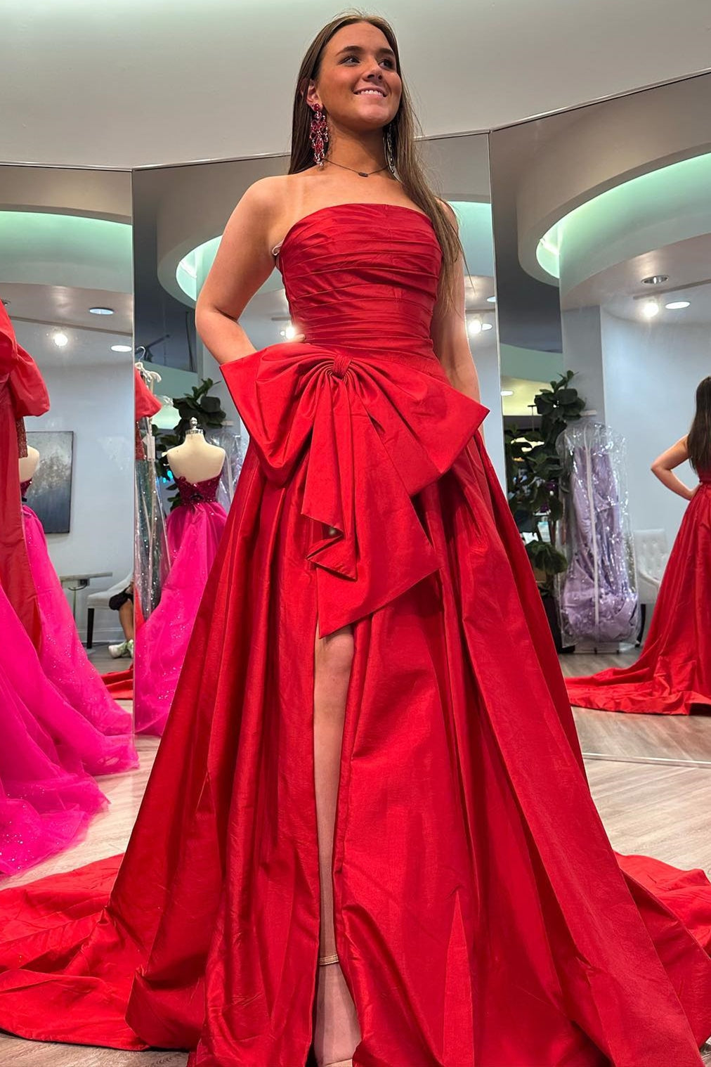 Gorgeous Strapless A-Line Prom Dress With Split On Sale-BallBride
