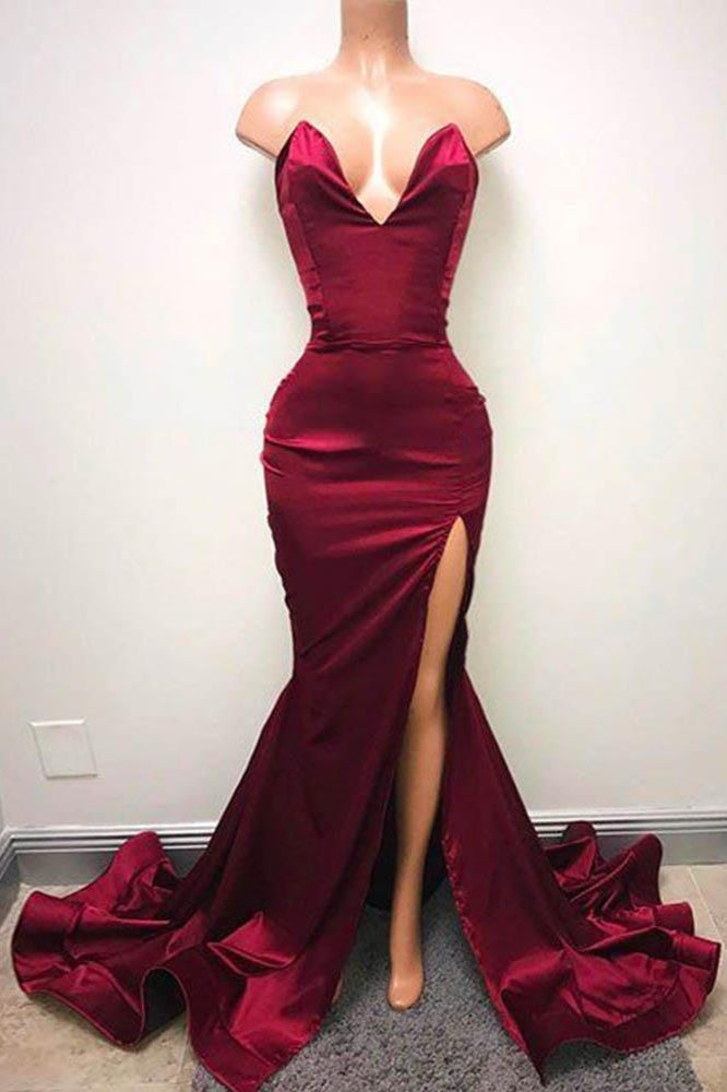 Gorgeous Sweetheart Mermaid Long Prom Dress with Slit - On Sale Now!-BallBride