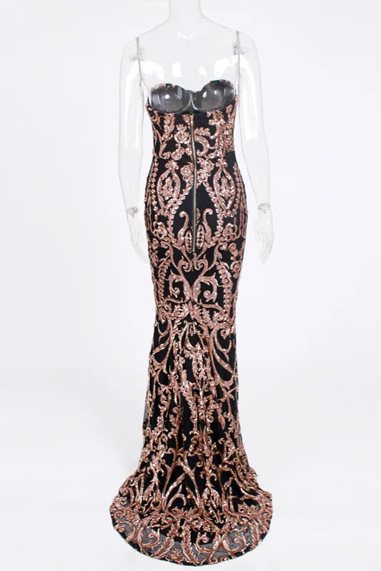 Gorgeous Sweetheart Mermaid Prom Dress Long Sequins Evening Gowns-BallBride