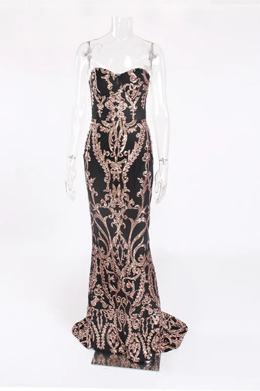 Gorgeous Sweetheart Mermaid Prom Dress Long Sequins Evening Gowns-BallBride