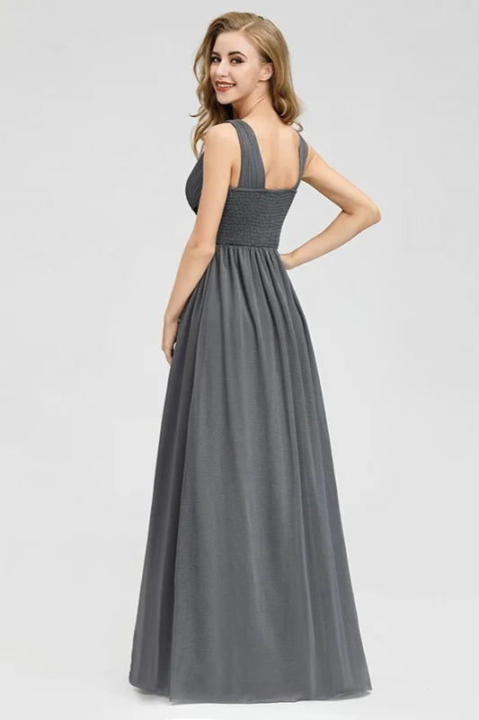 Gorgeous V-Neck Sleeveless Long Lace Evening Prom Dress Online-BallBride