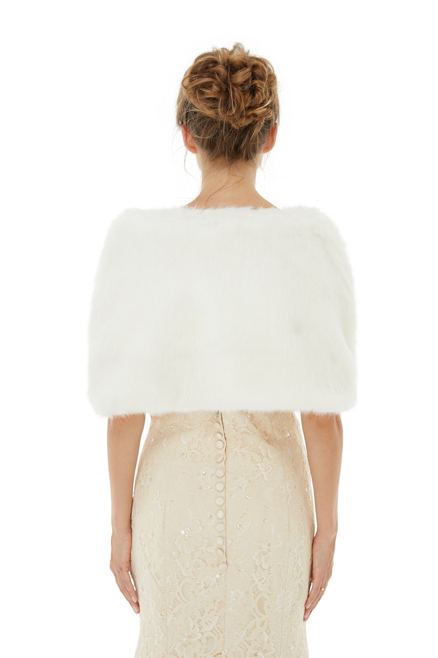 Gorgeous White Winter Faux Fur Wedding Wrap-BallBride