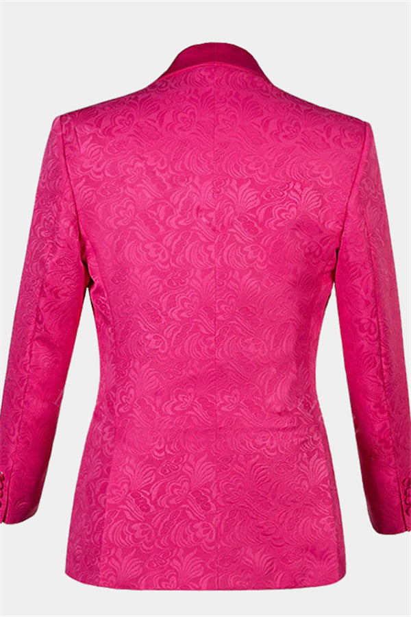 Groom's Pink One-Button Suit for Prom-BallBride