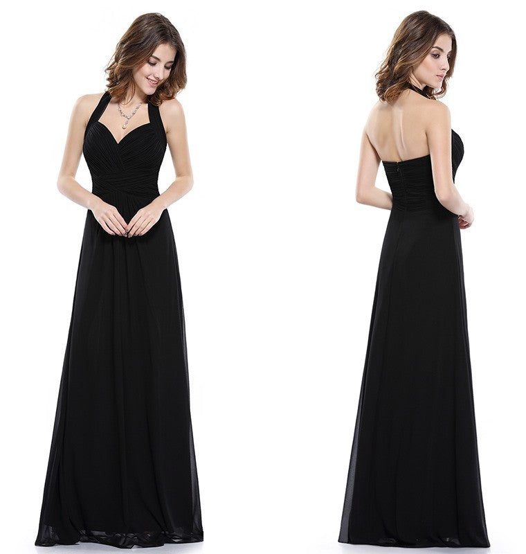 Halter Sweetheart Chiffon Long Prom Dress - On Sale Now!-BallBride