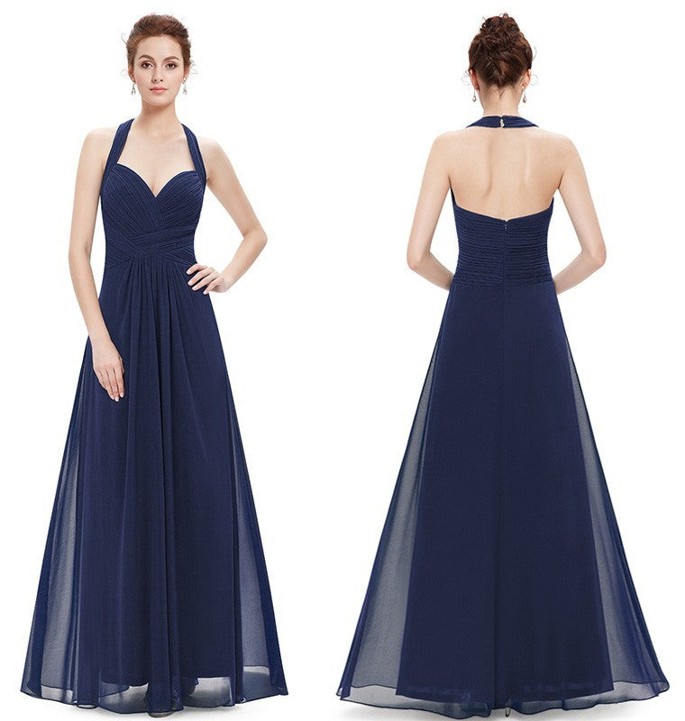 Halter Sweetheart Chiffon Long Prom Dress - On Sale Now!-BallBride