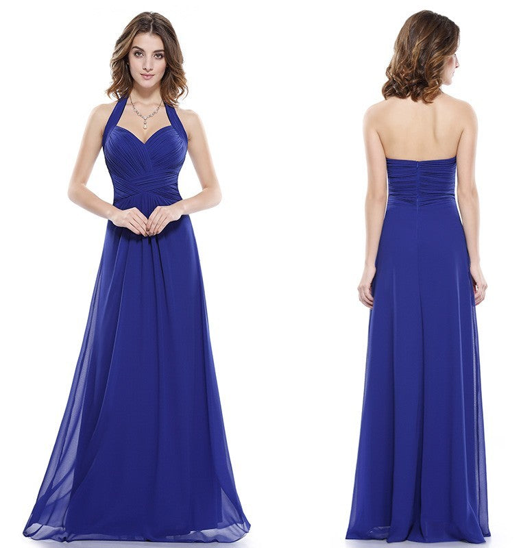 Halter Sweetheart Chiffon Long Prom Dress - On Sale Now!-BallBride