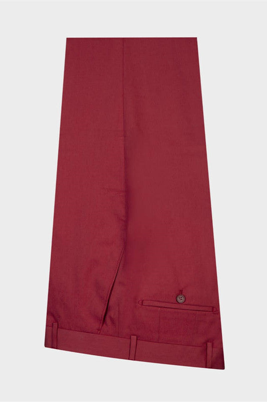 Handsome Red Peaked Lapel Summer Wedding Suit for Groom-BallBride