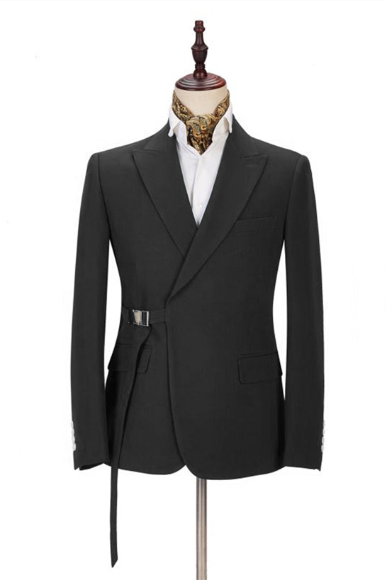 High Quality Business Suit with Buckle Button & Peak Lapel for Guys-BallBride