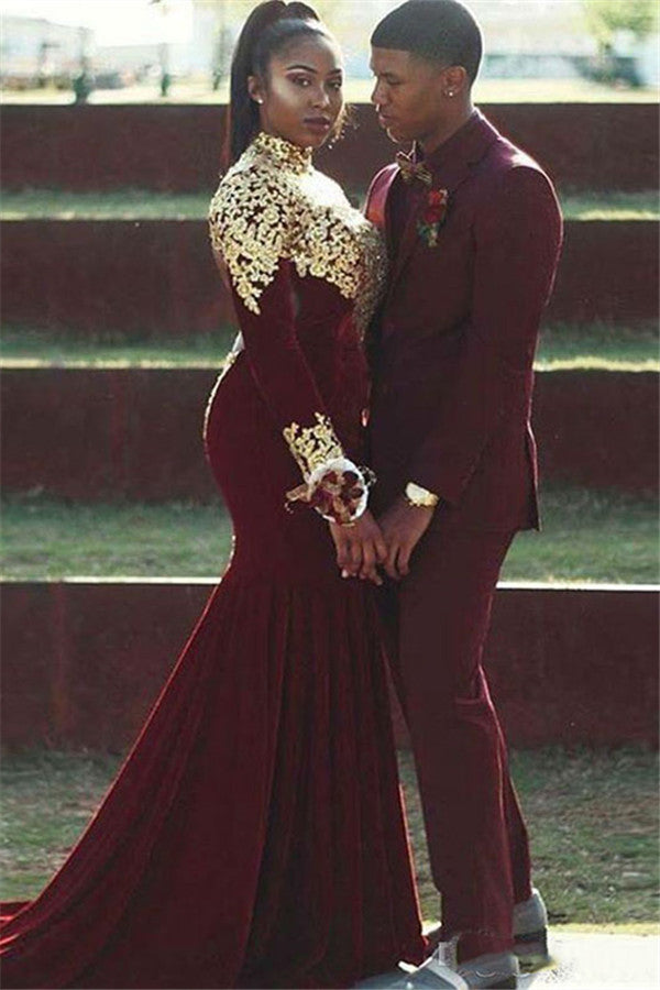 High Quality Notched Lapel Burgundy Prince Suit For Groom-BallBride