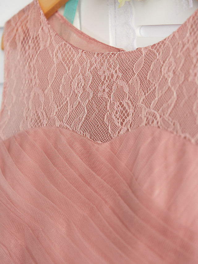 Jewel Sleeveless A-Line Maxi Flower Girl Dress with Tulle and Lace-BallBride