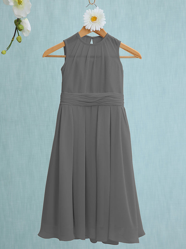 Jewel Sleeveless Knee Length Flower Girl Dress with Tulle-BallBride
