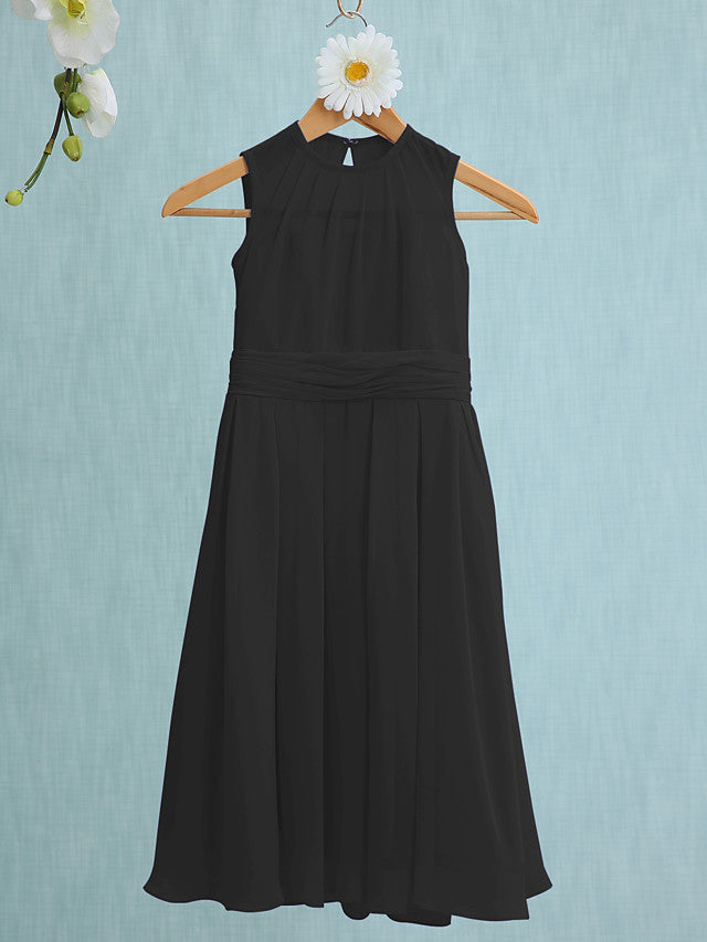 Jewel Sleeveless Knee Length Flower Girl Dress with Tulle-BallBride
