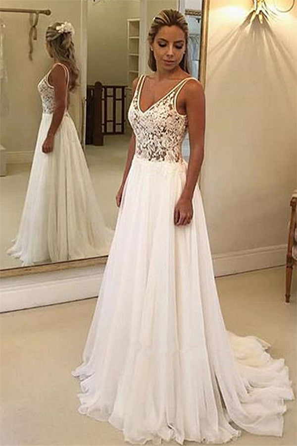 Lace Beach Wedding Dress - Sleeveless & Long-BallBride
