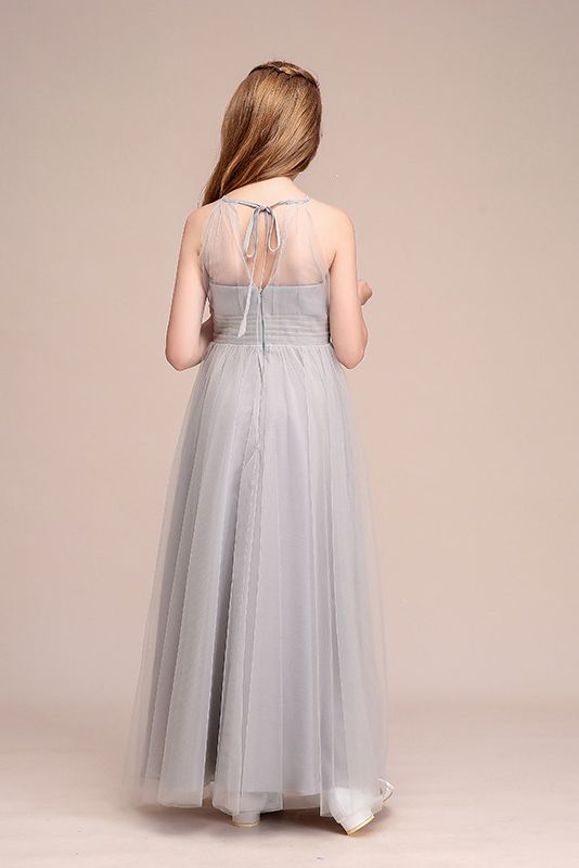 Latest Illussion Neck Flower Girl Dress in Tulle-BallBride