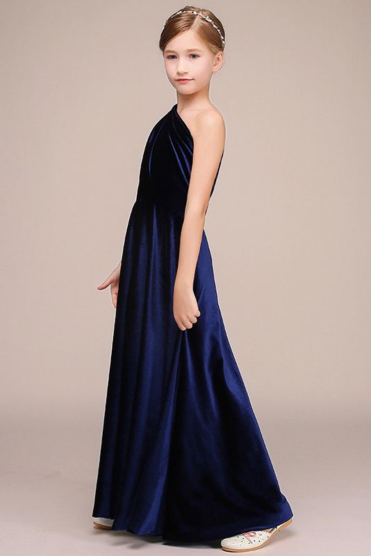 Latest One Shoulder Sleeveless Flower Girl Dress in Polyester-BallBride