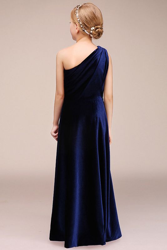 Latest One Shoulder Sleeveless Flower Girl Dress in Polyester-BallBride