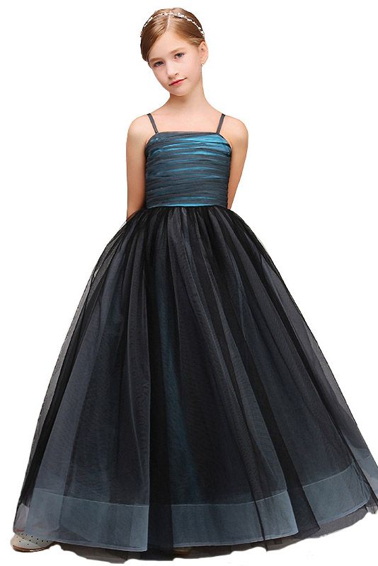 Latest Spaghetti Strap Flower Girl Dress in Tulle-BallBride