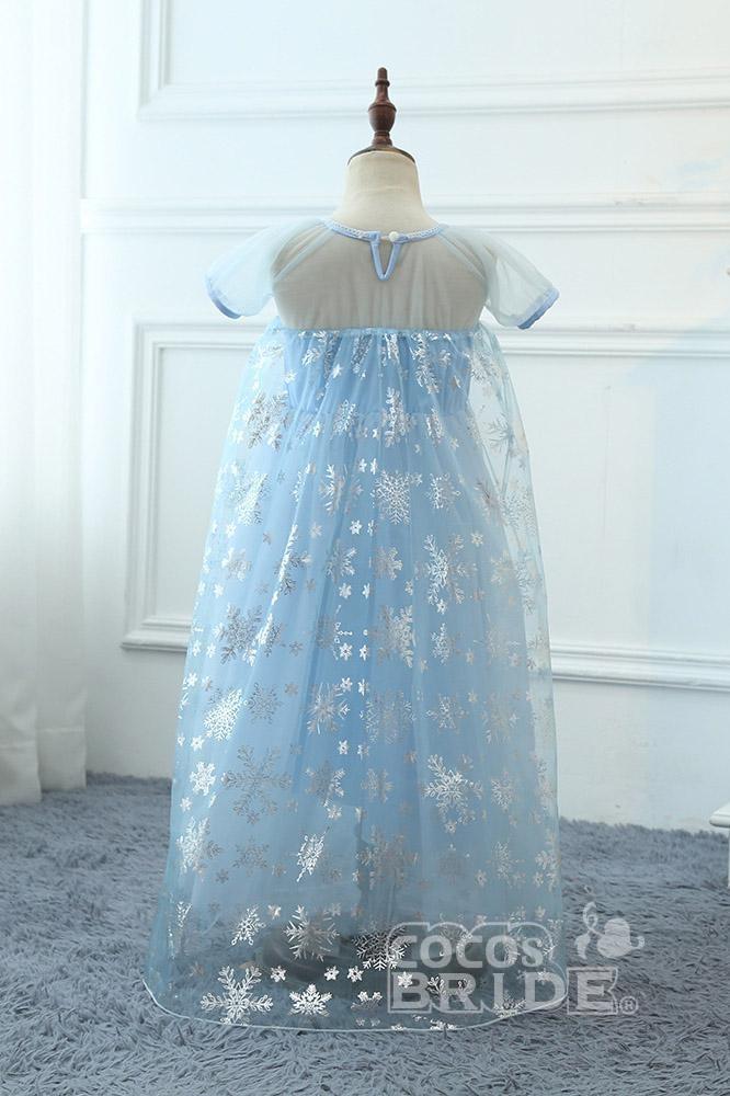 Light Blue A-line Flower Girl Dresses with Lace-BallBride