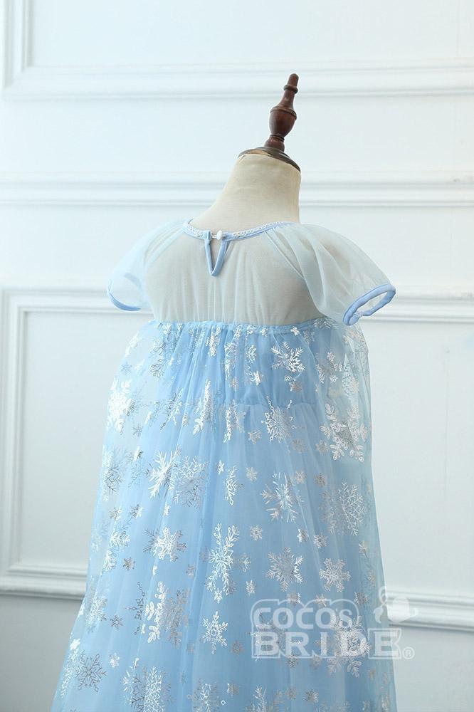 Light Blue A-line Flower Girl Dresses with Lace-BallBride